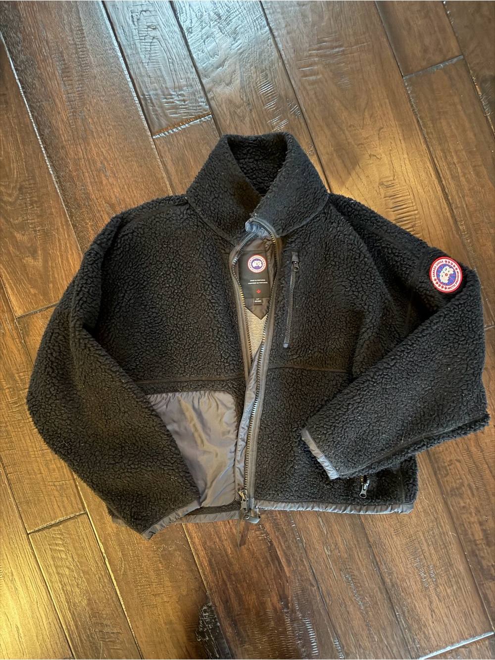 Canada Goose Womens Simcoe Zip Up Black Fleece Jacket